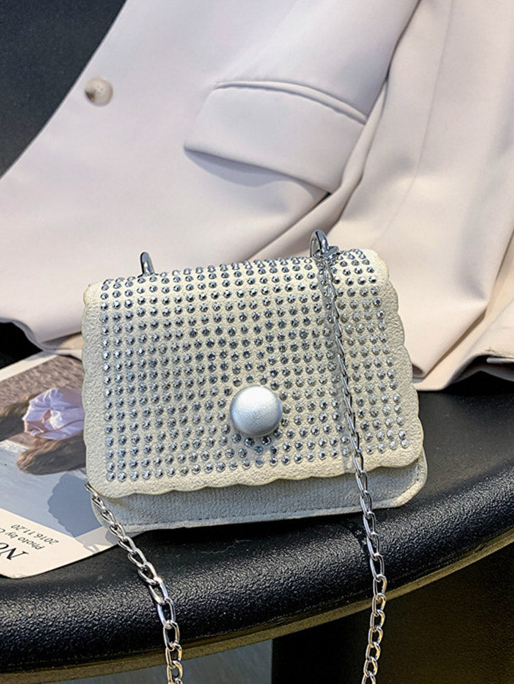 Rhinestone Square Crossbody Bag