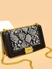 Snake Patchwork One Shoulder Bag