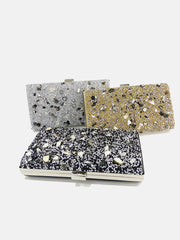 Rhinestone Sequin Box Clutch