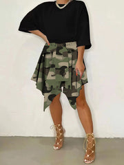 Irregular Camouflage Skirt