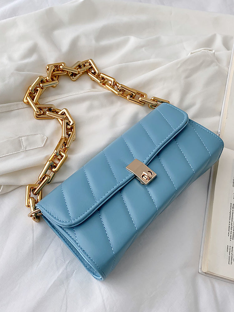 Versatile Solid Color Shoulder Bag