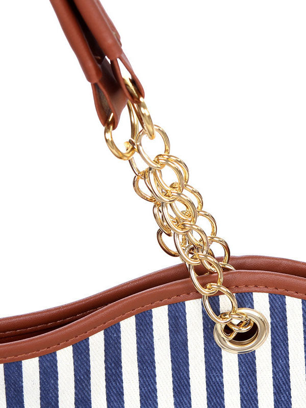 Stripe Fringe Tote Bag