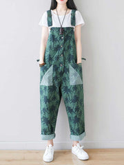 Work Hard Printed Cotton Overall Dungarees