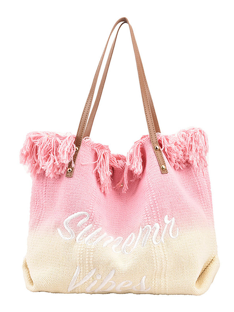 Summer Vibe Tassel Tote Bag