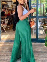 Pleated High Waist Wide Leg Pants