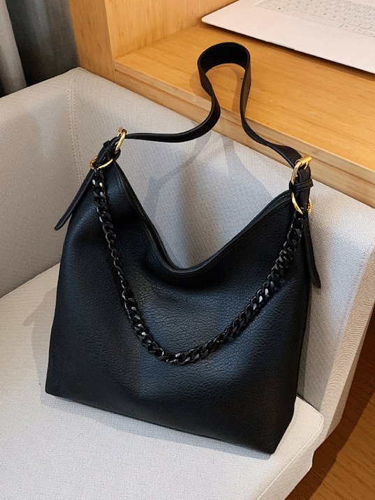 PU Solid Shoulder Bag