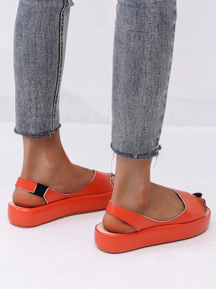 PU Open-toe Sandals