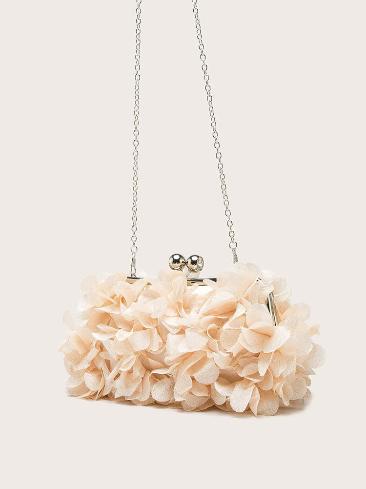 Floral Decor Kiss Lock Clutch