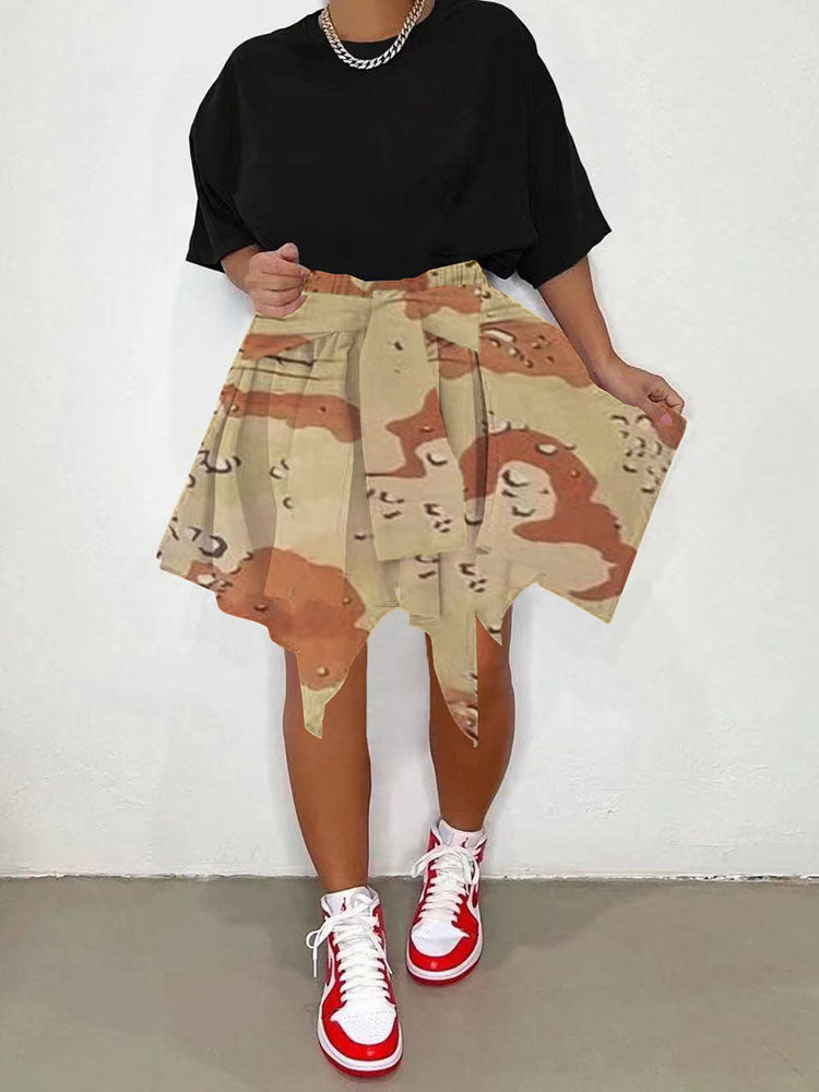 Irregular Camouflage Skirt