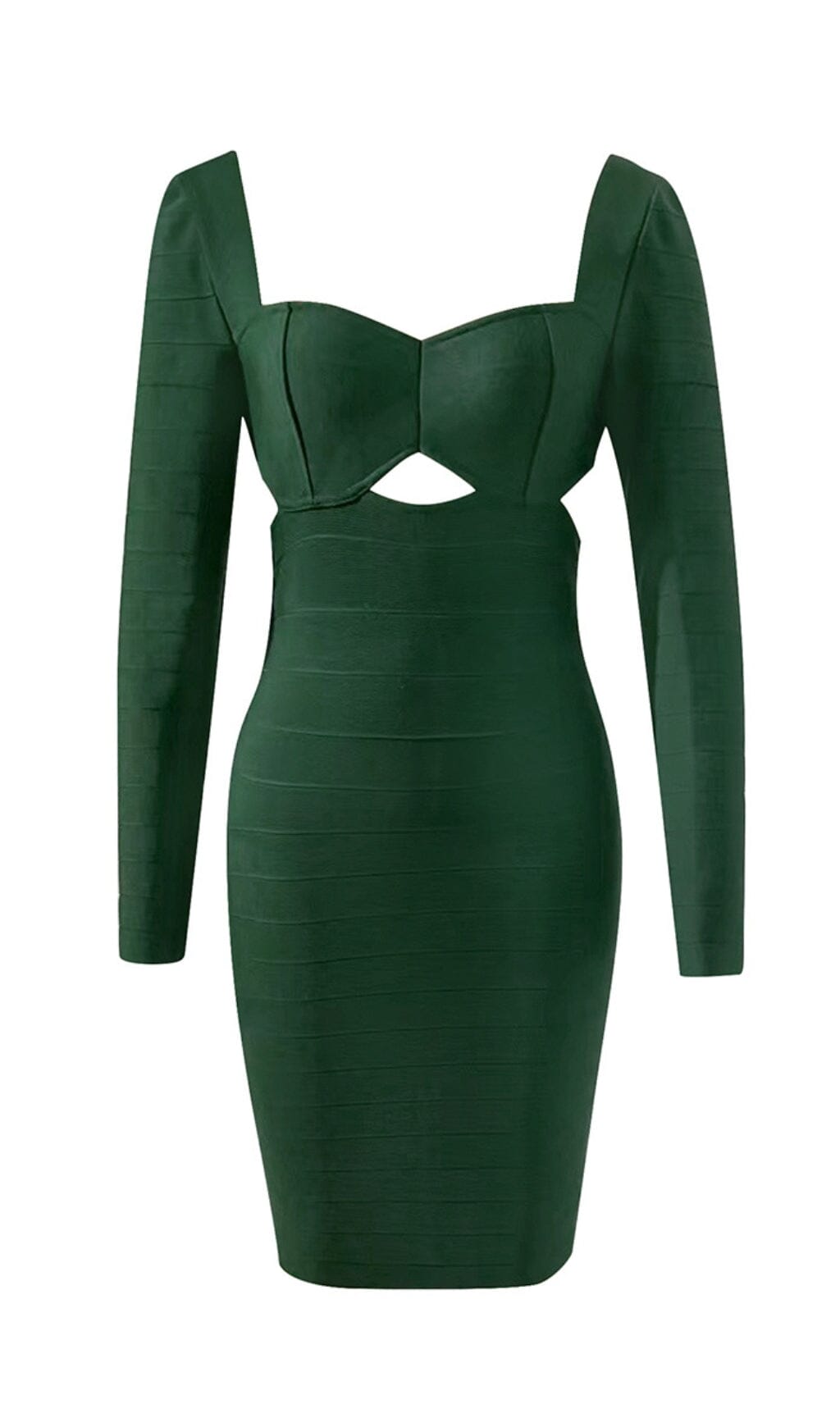 BANDAGE LONG SLEEVE MINI DRESS IN GREEN