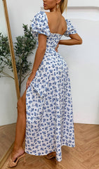 FLORAL MIDI DRESS IN BLUE