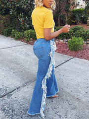 Lace Up Tassel Jeans