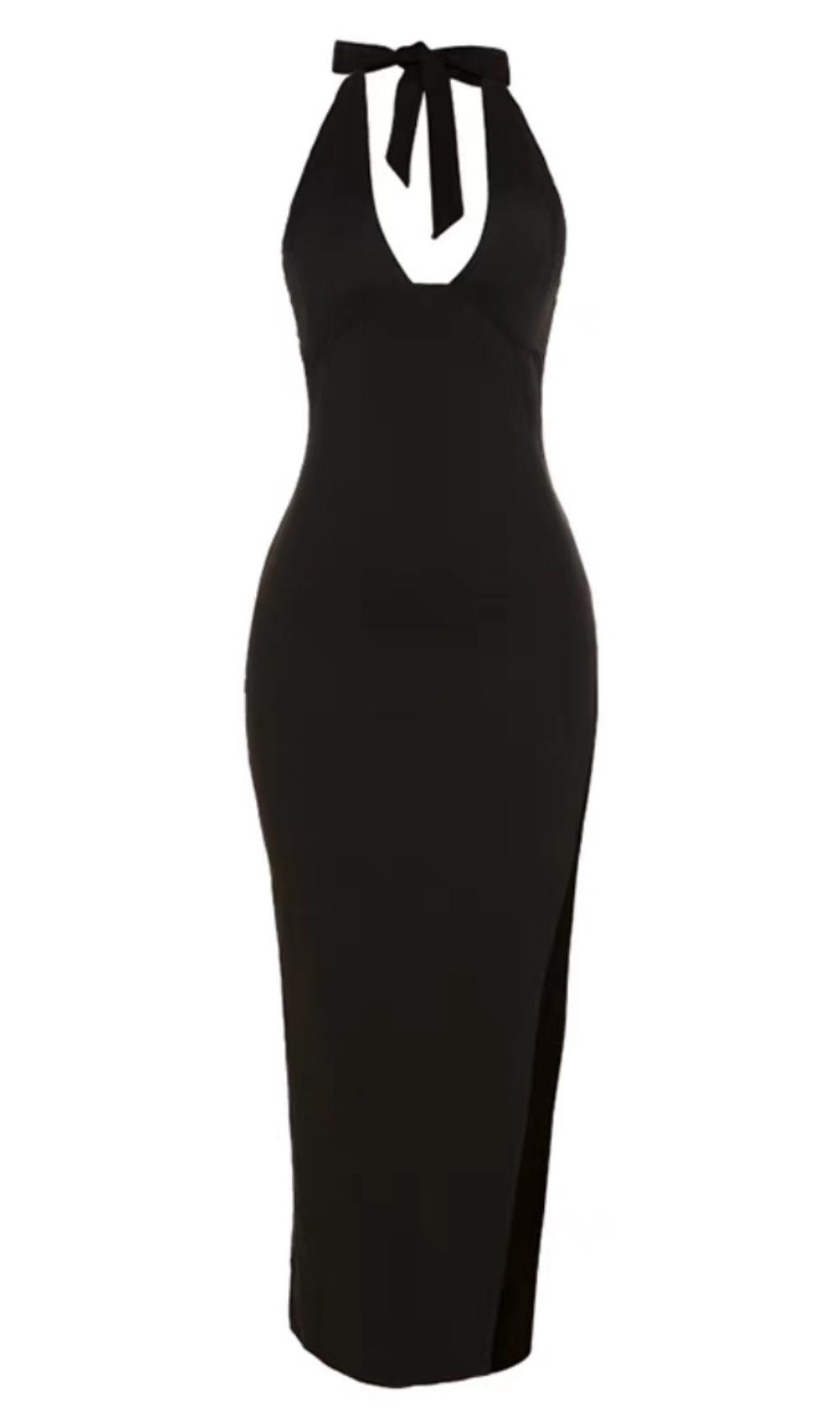 HALTER BODYCON MAXI DRESS