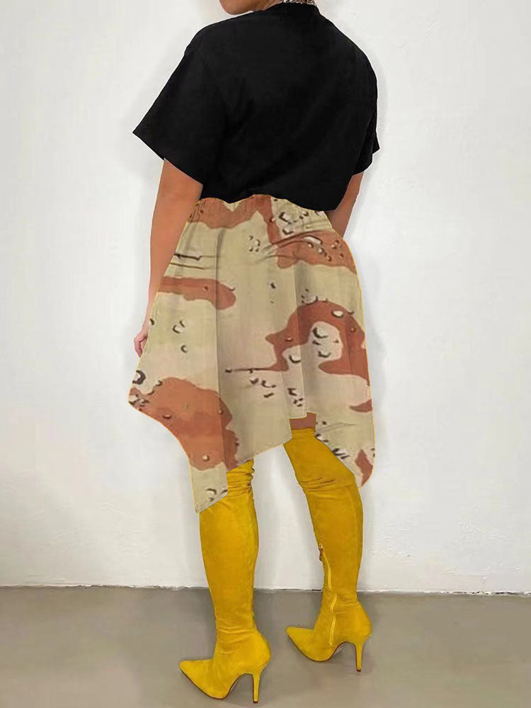 Irregular Camouflage Skirt