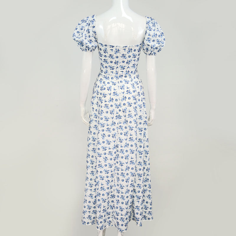 FLORAL MIDI DRESS IN BLUE