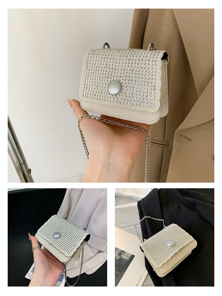 Rhinestone Square Crossbody Bag