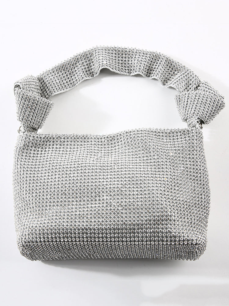 Rhinestone Decor Knot Square Bag