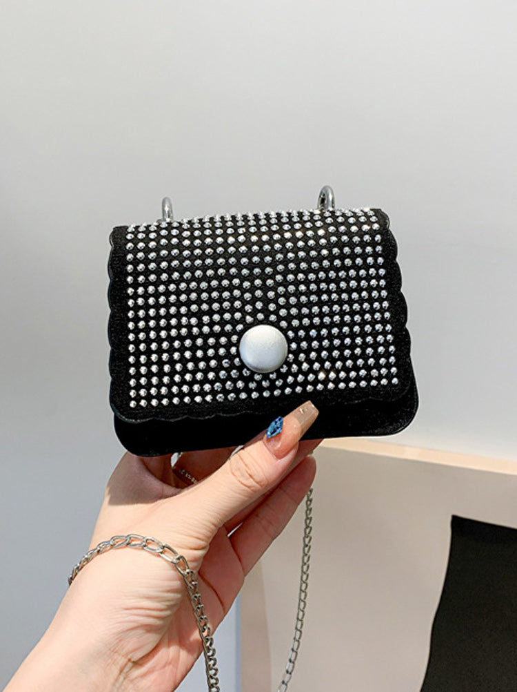 Rhinestone Square Crossbody Bag