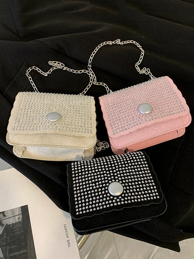 Rhinestone Square Crossbody Bag