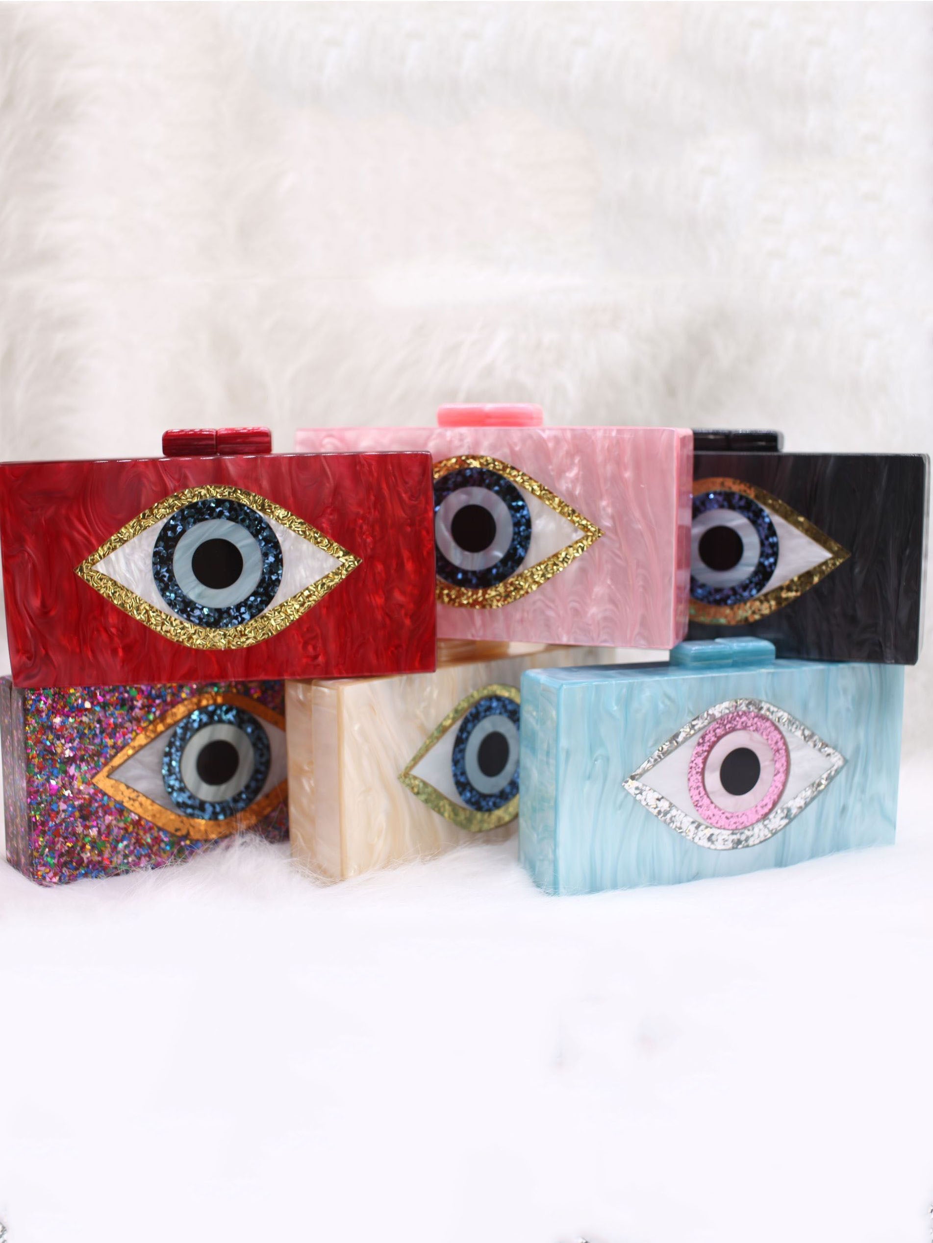 Colorblock Eye Box Bag