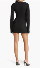 BLACK CLOSE-FITTING MINI DRESS