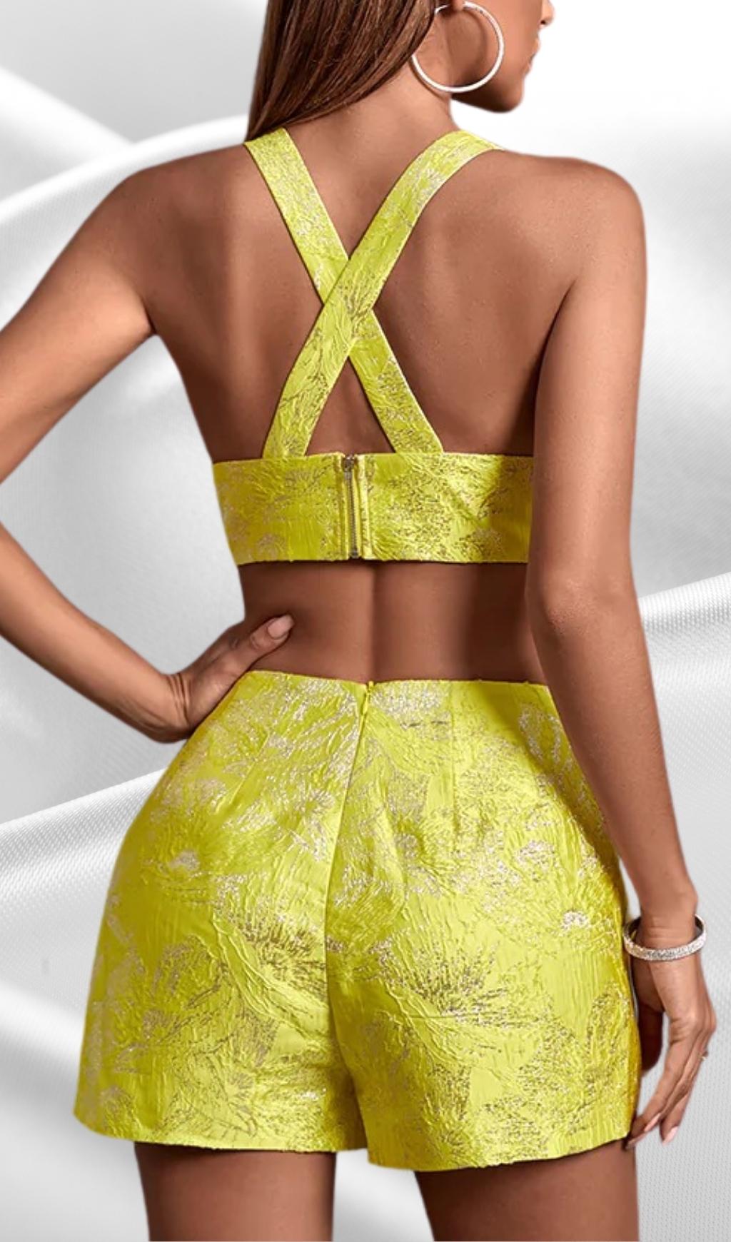 JACQUARD TWO PIECE SET IN YELLOW