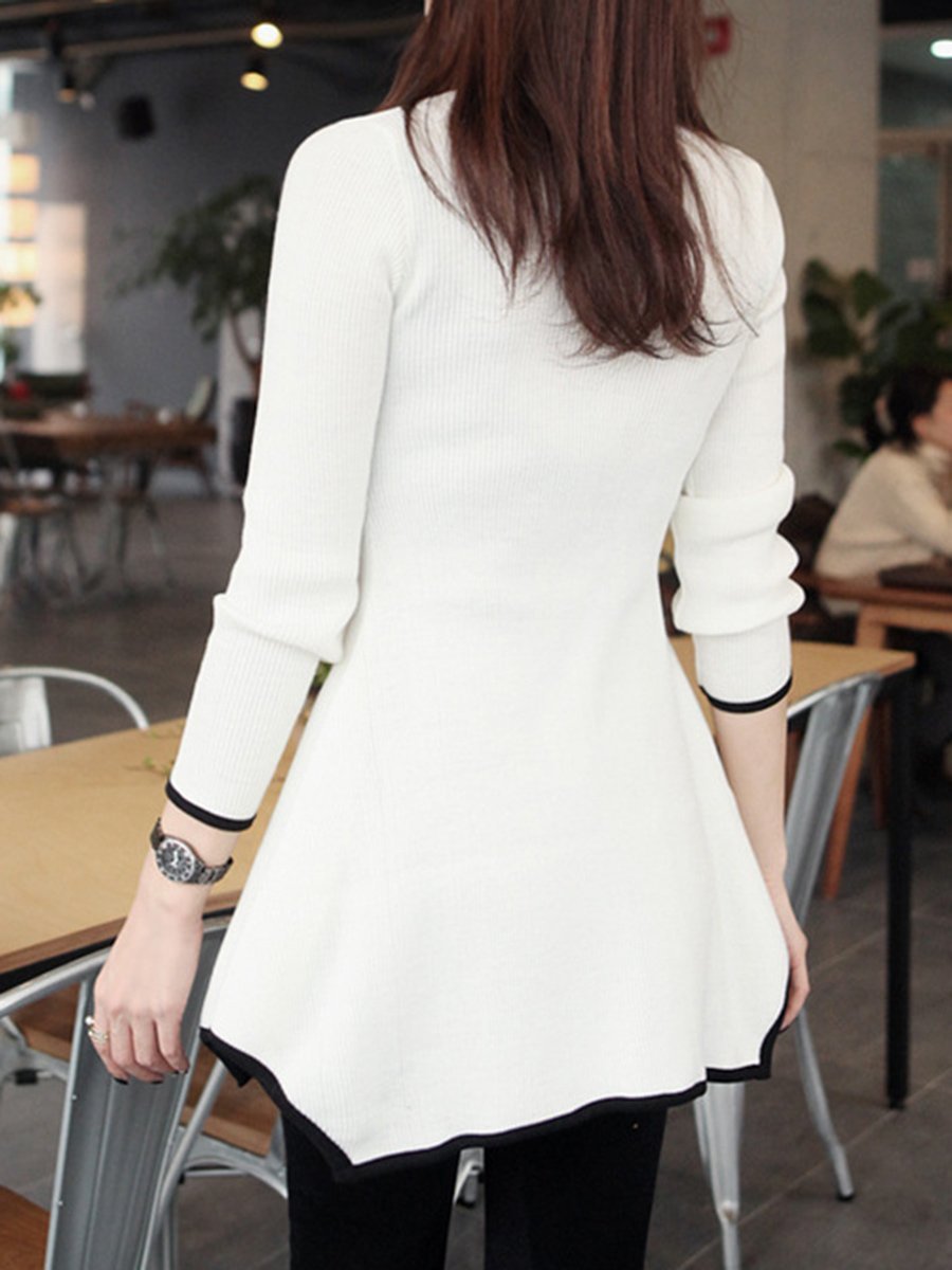 Asymmetric Hem Contrast Trim Zips Blazer