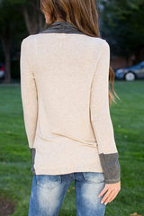 Asymmetric Neck  Color Block T-Shirts