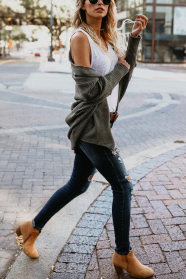 Asymmetric Hem  Batwing Sleeve Cardigans