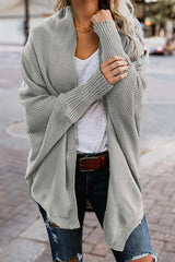 Asymmetric Hem  Batwing Sleeve Cardigans