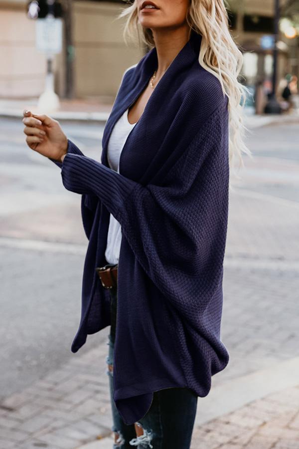 Asymmetric Hem  Batwing Sleeve Cardigans