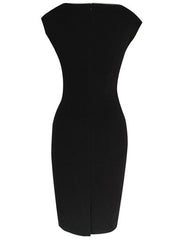 Asymmetric Neck  Color Block Bodycon Dress