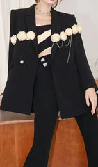 FLOWERS CHAIN BLACK BLAZER