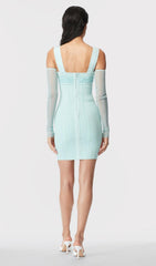 FRENCH MESH SLEEVES BANDAGE DRESS