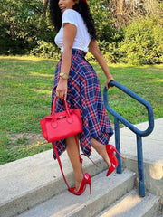 Plaid Midi Skirt