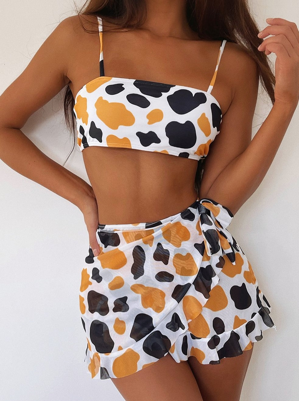 3 Pieces Print Bikini Set