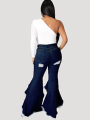 Solid High Waist Jeans