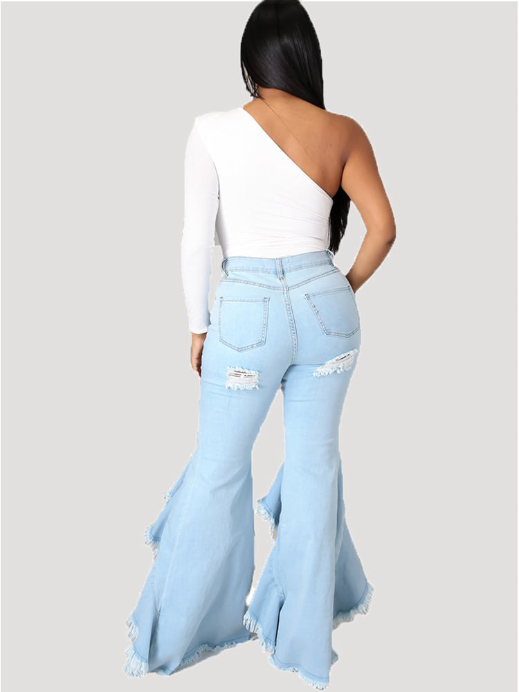 Solid High Waist Jeans