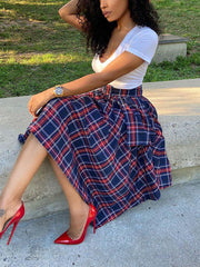 Plaid Midi Skirt