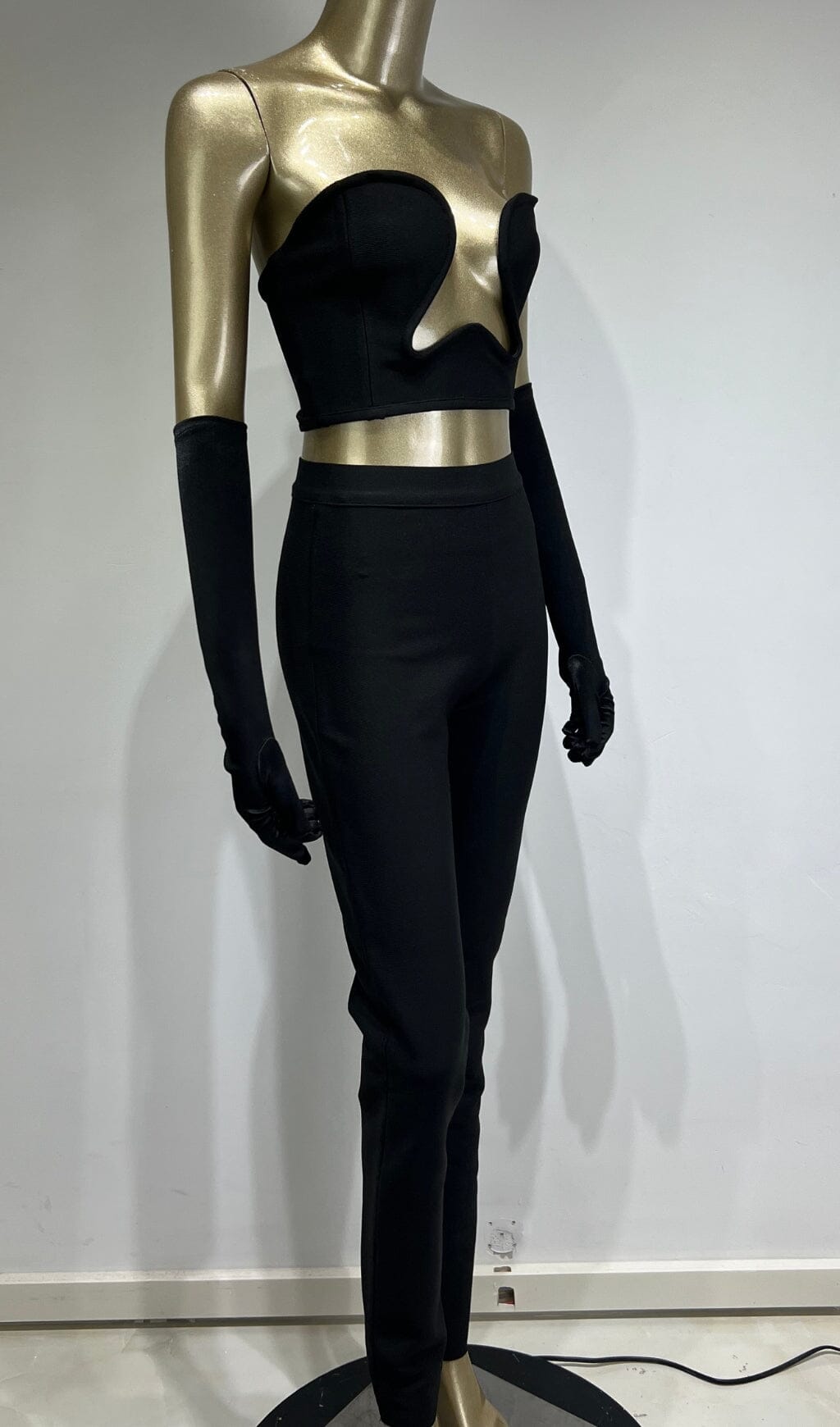 BANDAGE CUTOUT THREE PIECES SUIT IN BLACK