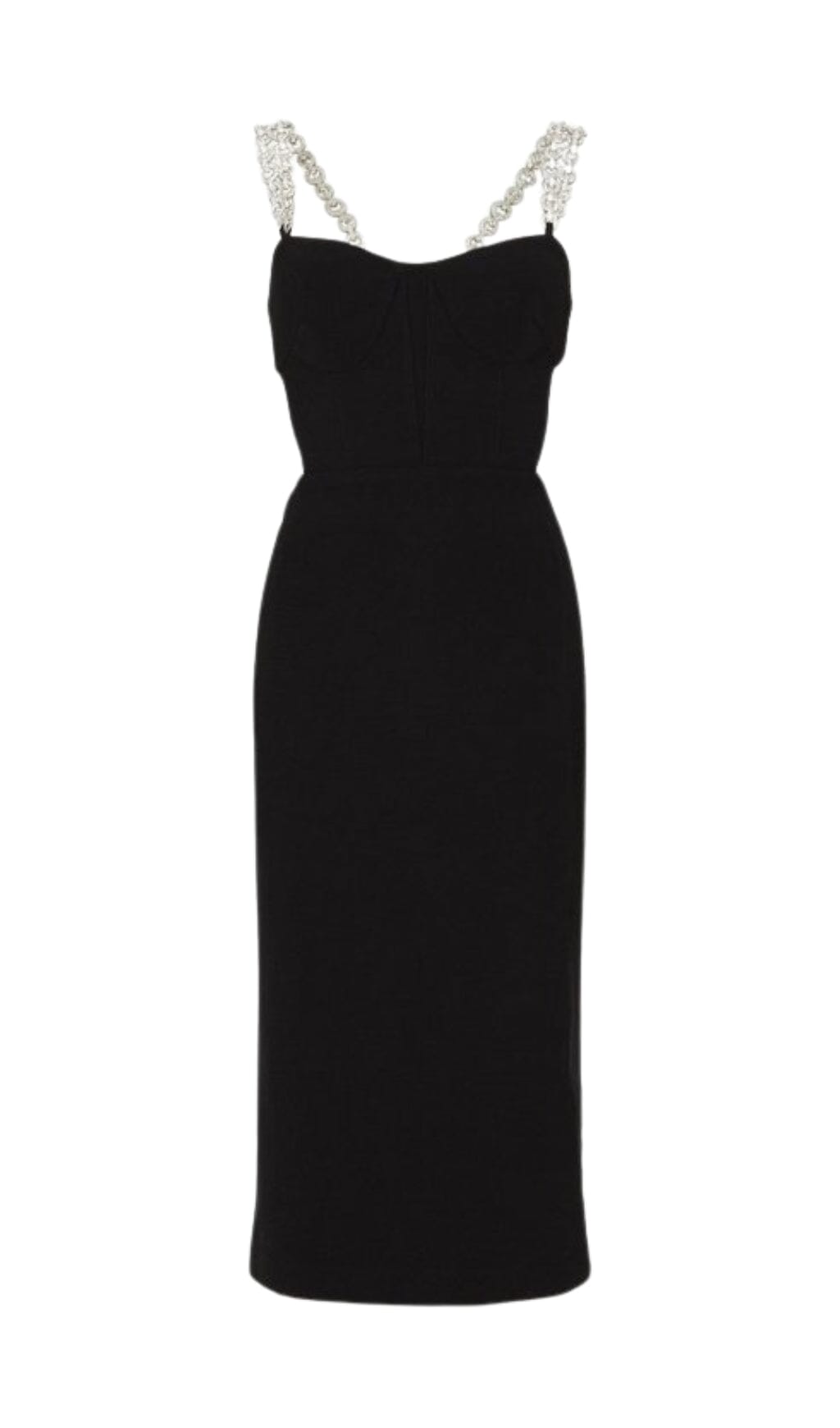 BANDAGE CUTOUT MIDI DRESS IN BLACK