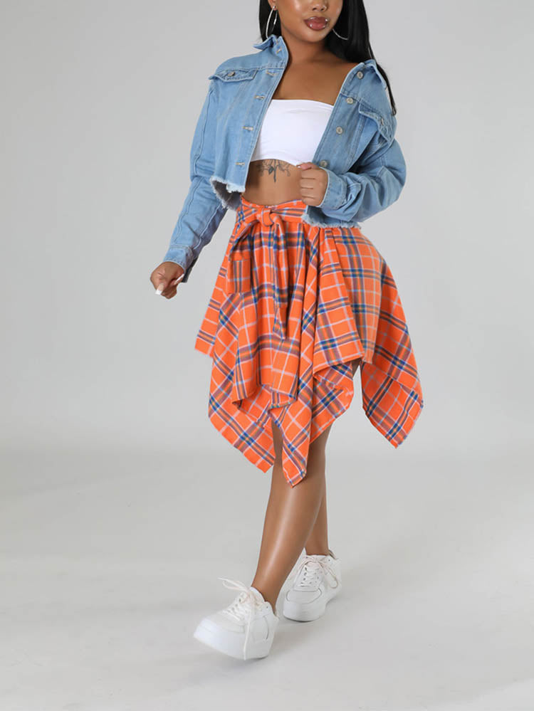 Plaid Midi Skirt