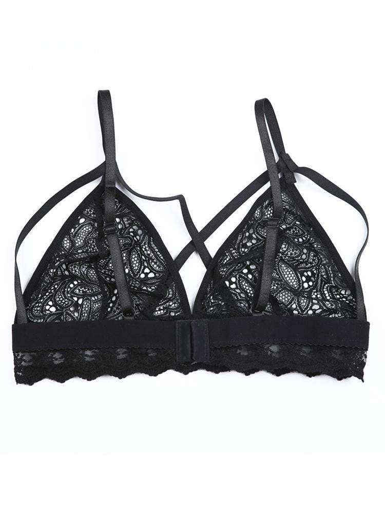 Alluring Caged Strappy Lace Bra Lingerie