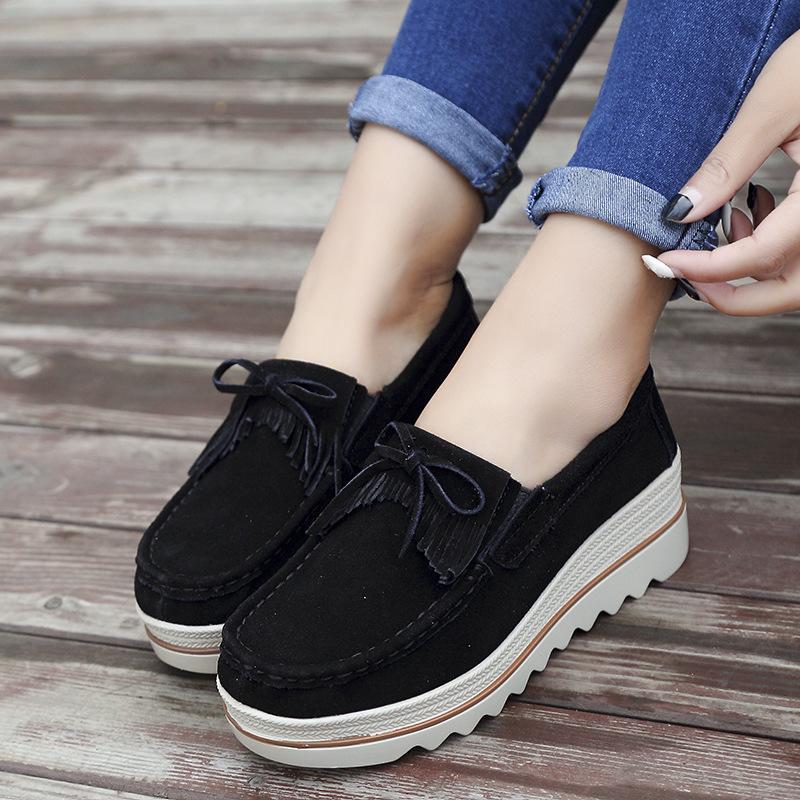 Artificial Leather Wedge Heel Casual Summer Platfoms