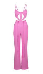 BANDAGE CUT OUT JUMPSUIT IN PINK