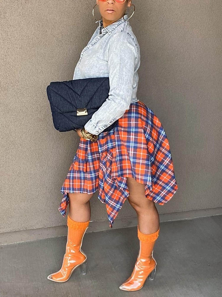 Plaid Midi Skirt