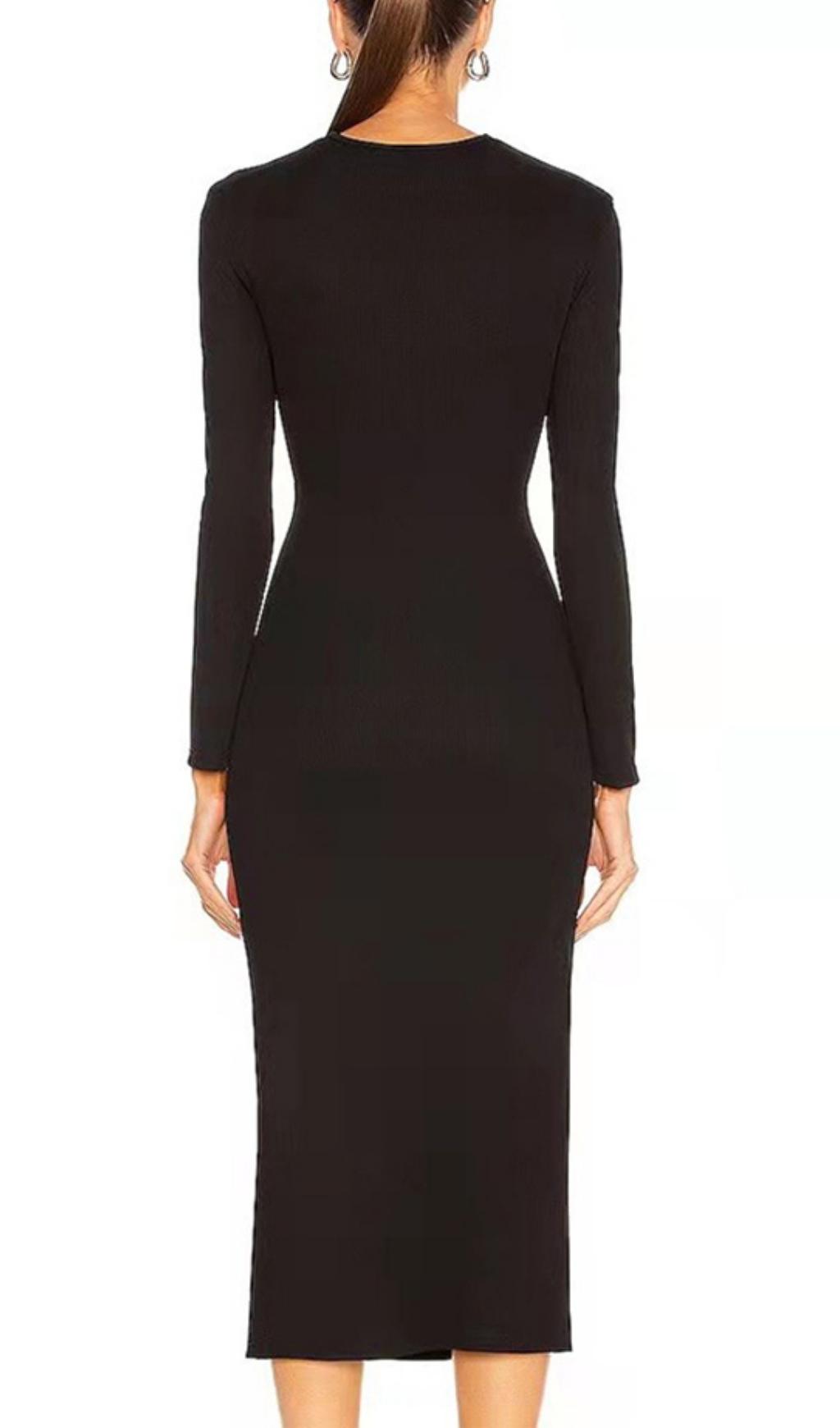 BANDAGE MIDI DRESS IN BLACK