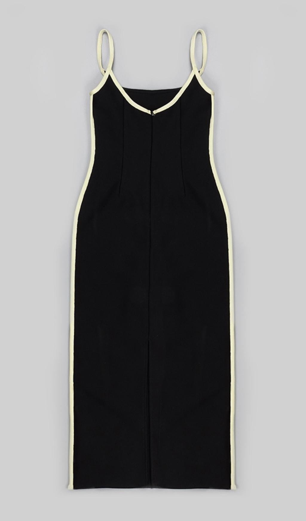 BANDAGE BACKLESS MIDI DRESS IN BLACK