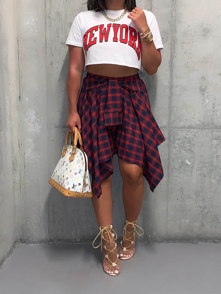 Plaid Midi Skirt