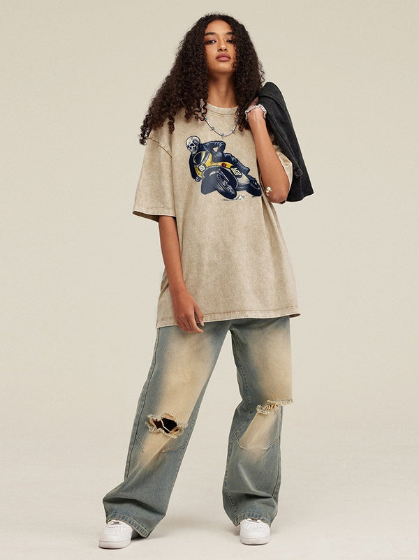 Street Skull Racer Oversized Tees